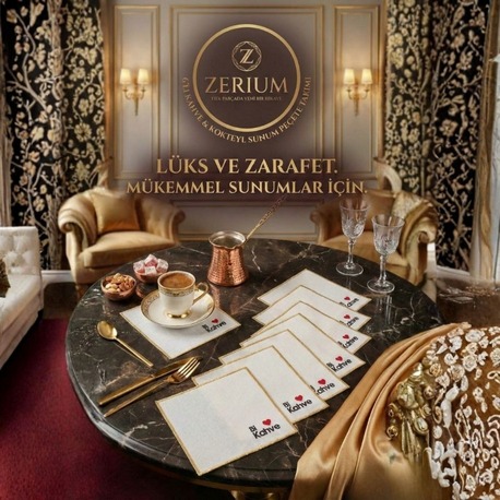 Premium 6’lı Kokteyl ve Kahve Altı Sunum Peçetesi Bi Kahve Serisi - 20252001323