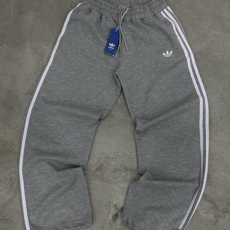 Adidas Yazlık Baggy Nakış Çizgi Detay (Gri)