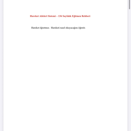 Hareket Aileleri Sistemi – 155 sayfalık- Eğitmen Rehberi (PDF) 