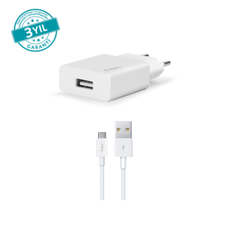 ttec SmartCharger 2.1A Seyahat Şarj Aleti + USB-A - USB-C Kablo