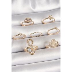 Gold Yüzük Kombin Set 