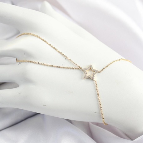 Gold Renk Zirkon Taşlı Yıldız Model Şahmeran