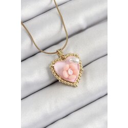 Pembe Papatya Sanatsal Kolye