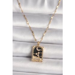 Zirkon Taşlı Ay Figürlü Tarot Kolye