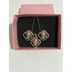 Vintage Kolye Küpe Set