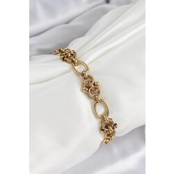 Çelik Gold Renk Zincirli Kadın Bileklik