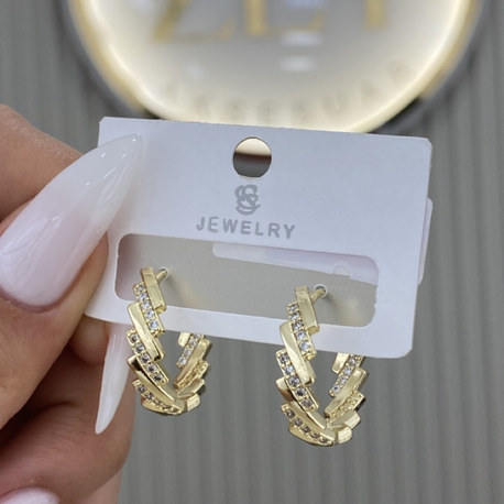 Gold taş detay küpe