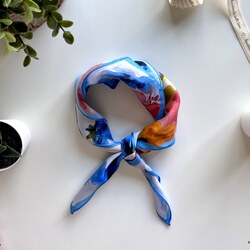 Blue Garden - Silk scarf