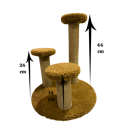 Peluş Dokulu 3 lü Zıp Zıp Oyun ve Tırmalama Kedi Tırmalama Tahtası 44 cm Soft Sevilen Renkler