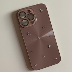 iPhone 16 Pro Kahverengi Ay Yıldız Telefon Kılıfı