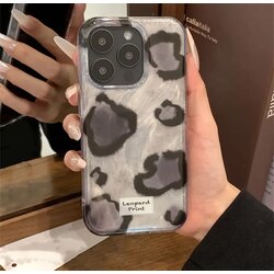iPhone 12 Siyah Leopar Telefon Kılıfı 