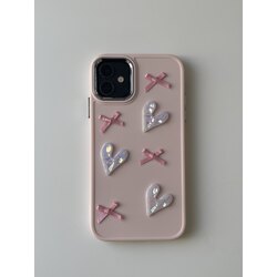 iPhone 14 Plus/ 15 Plus Kurdele Pembe Telefon Kılıfı