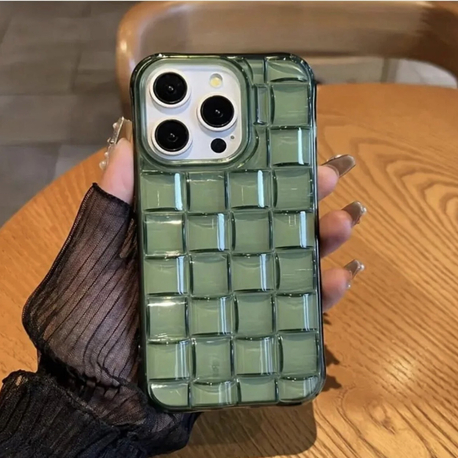 iPhone 16 Pro Yeşil Örgü Telefon Kılıfı 
