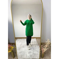 Zebra desen yeşil tunik 