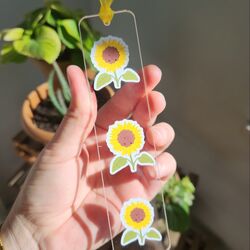 ay çiçeği model pleksi kitap ayracı