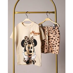 Mickey Minnie Leopar Şortlu Takım