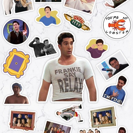 Friends Dizisi Sticker Telefon Laptop Bullet Journal Yapışkanlı Folyo Sticker Paketi (22 ADET)