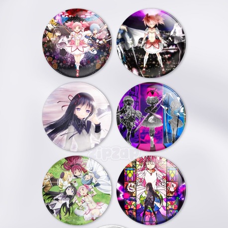 Puella Magi Madoka Magica Çanta Süsü Rozet İğneli Buton Rozet Seti (6 ADET)