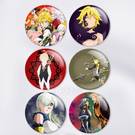 The Seven Deadly Sins Nanatsu no Taizai Çanta Süsü Rozet İğneli Buton Rozet Seti (6 ADET)