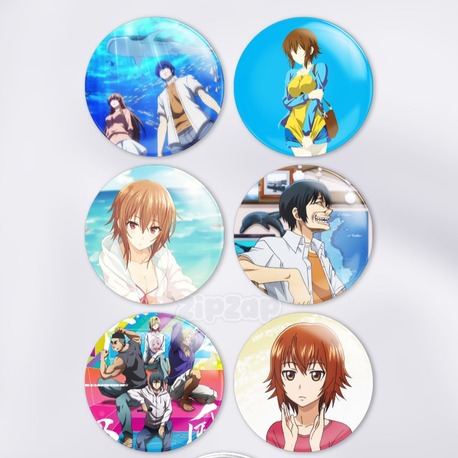 Grand Blue Dreaming Çanta Süsü Rozet İğneli Buton Rozet Seti (6 ADET)