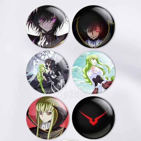 Code Geass Çanta Süsü Rozet İğneli Buton Rozet Seti (6 ADET)