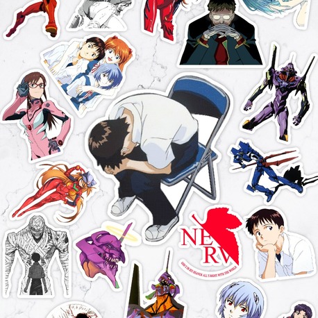 Neon Genesis Evangelion Anime Sticker Paketi (20 Sticker)