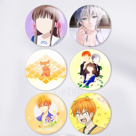 Fruits Basket Çanta Süsü Rozet İğneli Buton Rozet Seti (6 ADET)