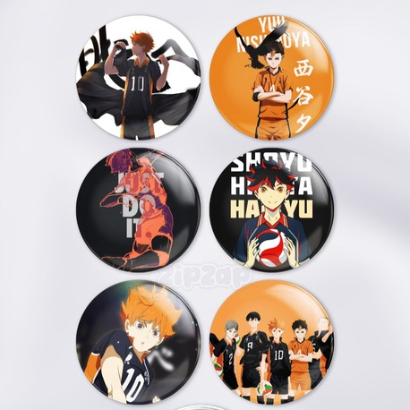 Haikyuu Çanta Süsü Rozet İğneli Buton Rozet Seti (6 ADET)