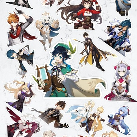 Genshin Impact Anime Sticker Paketi (27 ADET)