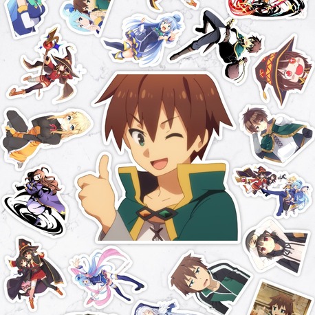 KonoSuba ( Kono Subarashii Sekai ni Shukufuku wo! ) Anime Sticker Paketi (20 Sticker)