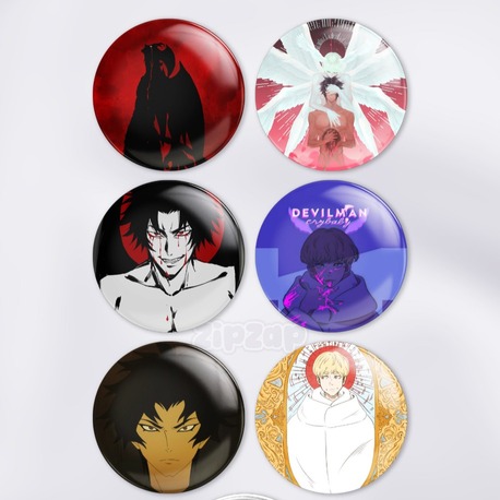 Devilman Crybaby Çanta Süsü Rozet İğneli Buton Rozet Seti (6 ADET)