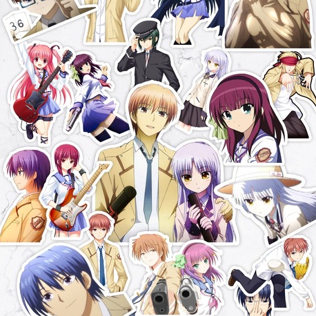 Angel Beats Anime Sticker Paketi (20 Sticker)