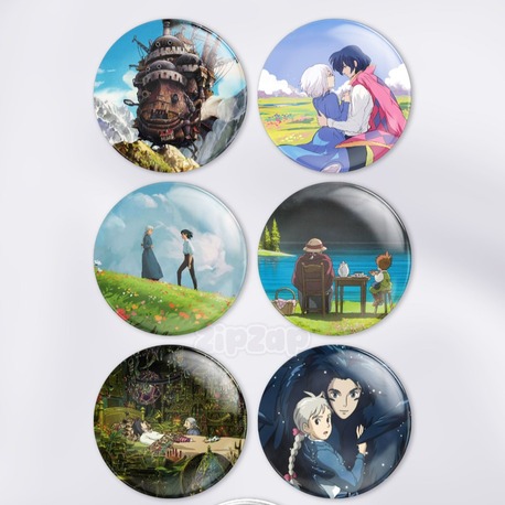 Howl's Moving Castle Howl no Ugoku Shiro Çanta Süsü Rozet İğneli Buton Rozet Seti (6 ADET)