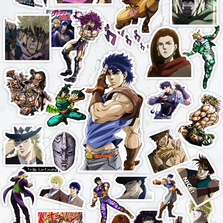 JoJo Part 1-2 ( JoJo's Bizarre Adventure ) Anime Sticker Paketi (30 Sticker)