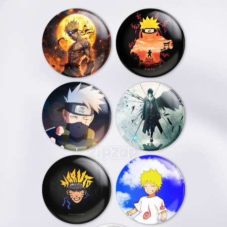 Naruto Çanta Süsü Rozet İğneli Buton Rozet Seti (6 ADET)