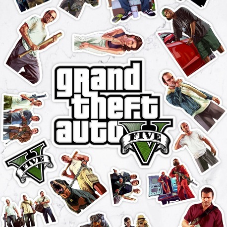Gta 5 Grand Theft Auto V Video Oyun Telefon Laptop Yapışkanlı Folyo Sticker Paketi (20 ADET)