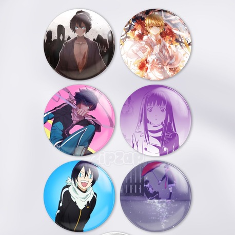 Noragami Çanta Süsü Rozet İğneli Buton Rozet Seti (6 ADET)