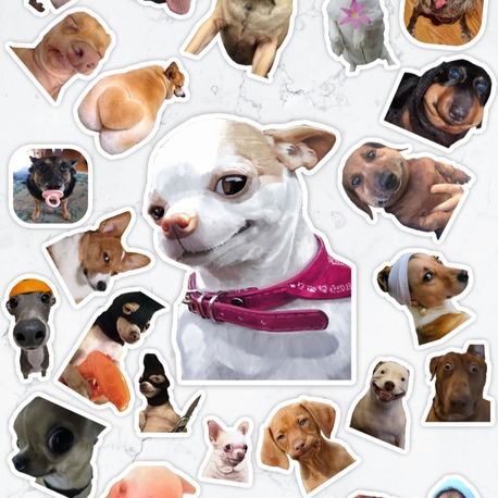 Komik Köpek Temalı Telefon Laptop Bullet Journal Yapışkanlı Folyo Sticker Paketi (25 ADET)