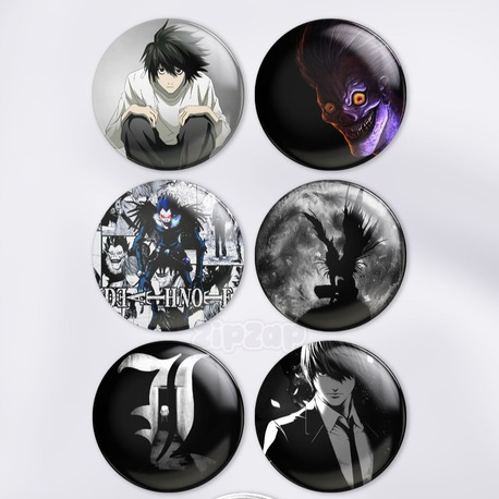 Death Note Çanta Süsü Rozet İğneli Buton Rozet Seti (6 ADET)