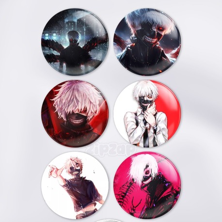  Tokyo Ghoul Çanta Süsü Rozet İğneli Buton Rozet Seti (6 ADET)
