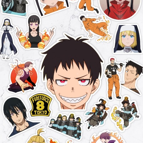 Fire Force (Enen No Shouboutai) Anime Sticker Paketi (20 Sticker)