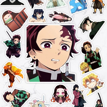 Demon Slayer ( Kimetsu no Yaiba ) Anime Sticker Paketi (20 Sticker)