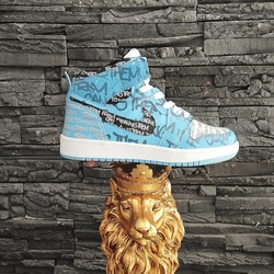 Jordan Heritage Black Blue Desenli