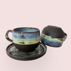 Natural Foam 125 ml Stoneware Fincan (Tabaklı Set)