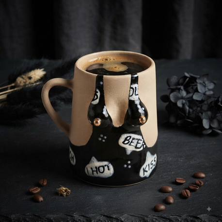 One of Her No.006 - REBEL 450 ml Stoneware Kupa (24K Altın Detaylı)