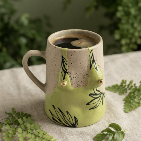 One of Her No.003 - VIVID 450 ml Stoneware Kupa (24K Altın Detaylı)