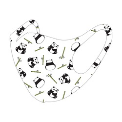 Zs 2 Adet-Antibakteriyel Pamuk Kumaş Maske-Panda