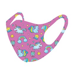 Zs 2 Adet-Antibakteriyel Pamuk Kumaştan Maske-Unicorn