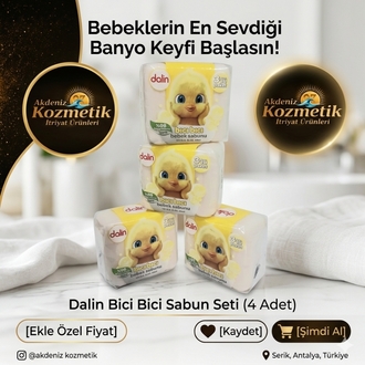 Dalin Bebek Sabunu 3lü 4ADET Paket, Yumuşak ve Güvenli sabun