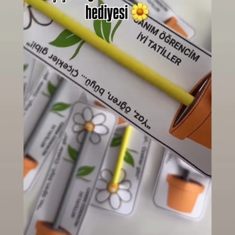 çiçekli kurşun kalem
